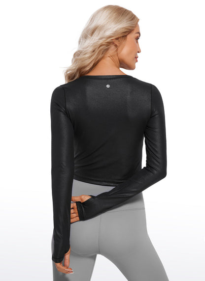 Butterluxe Scoop Neck Cropped Long Sleeve
