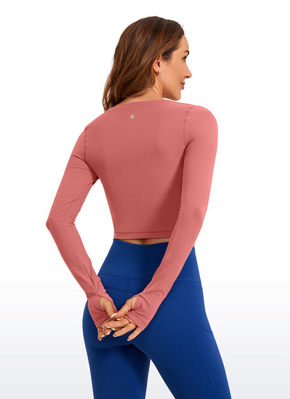 Butterluxe Scoop Neck Cropped Long Sleeve