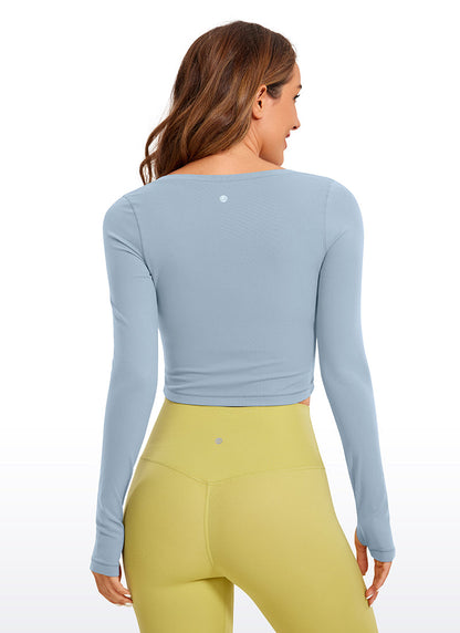 Butterluxe Scoop Neck Cropped Long Sleeve
