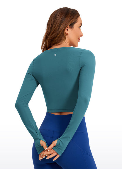 Butterluxe Scoop Neck Cropped Long Sleeve