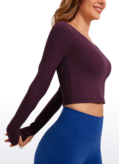 Butterluxe Scoop Neck Cropped Long Sleeve