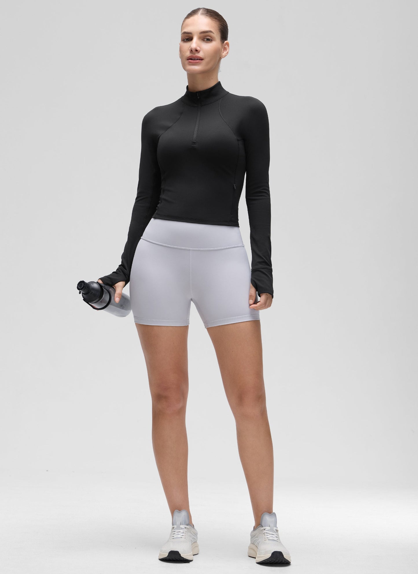 Butterluxe Half Zip Cropped Long Sleeve