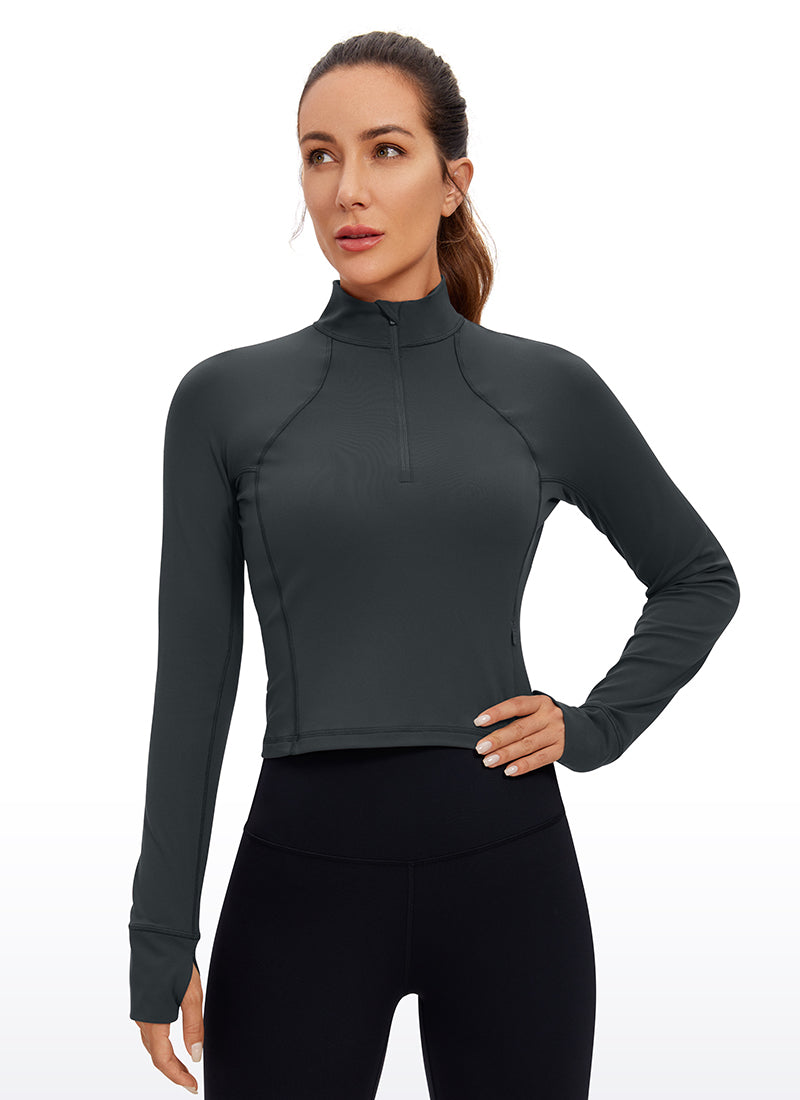 Butterluxe Half Zip Cropped Long Sleeve