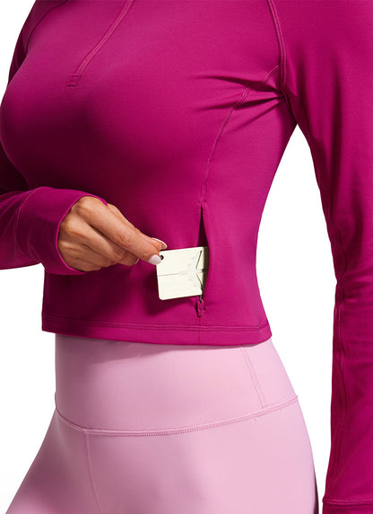 Butterluxe Half Zip Cropped Long Sleeve