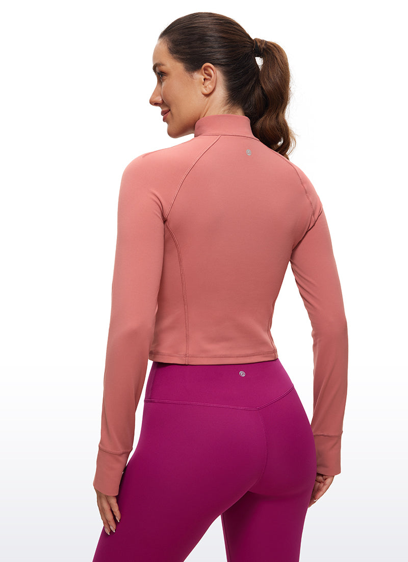 Butterluxe Half Zip Cropped Long Sleeve