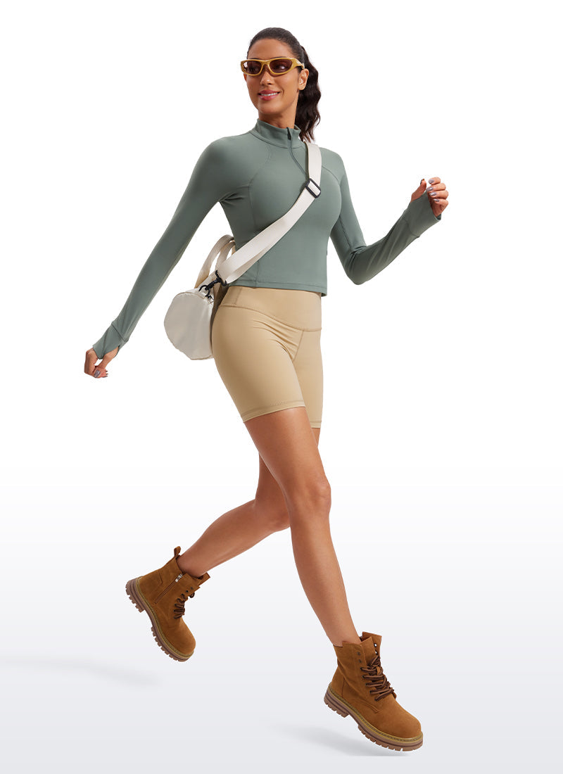 Butterluxe Half Zip Cropped Long Sleeve