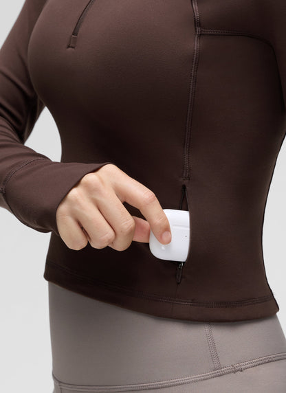 Butterluxe Half Zip Cropped Long Sleeve