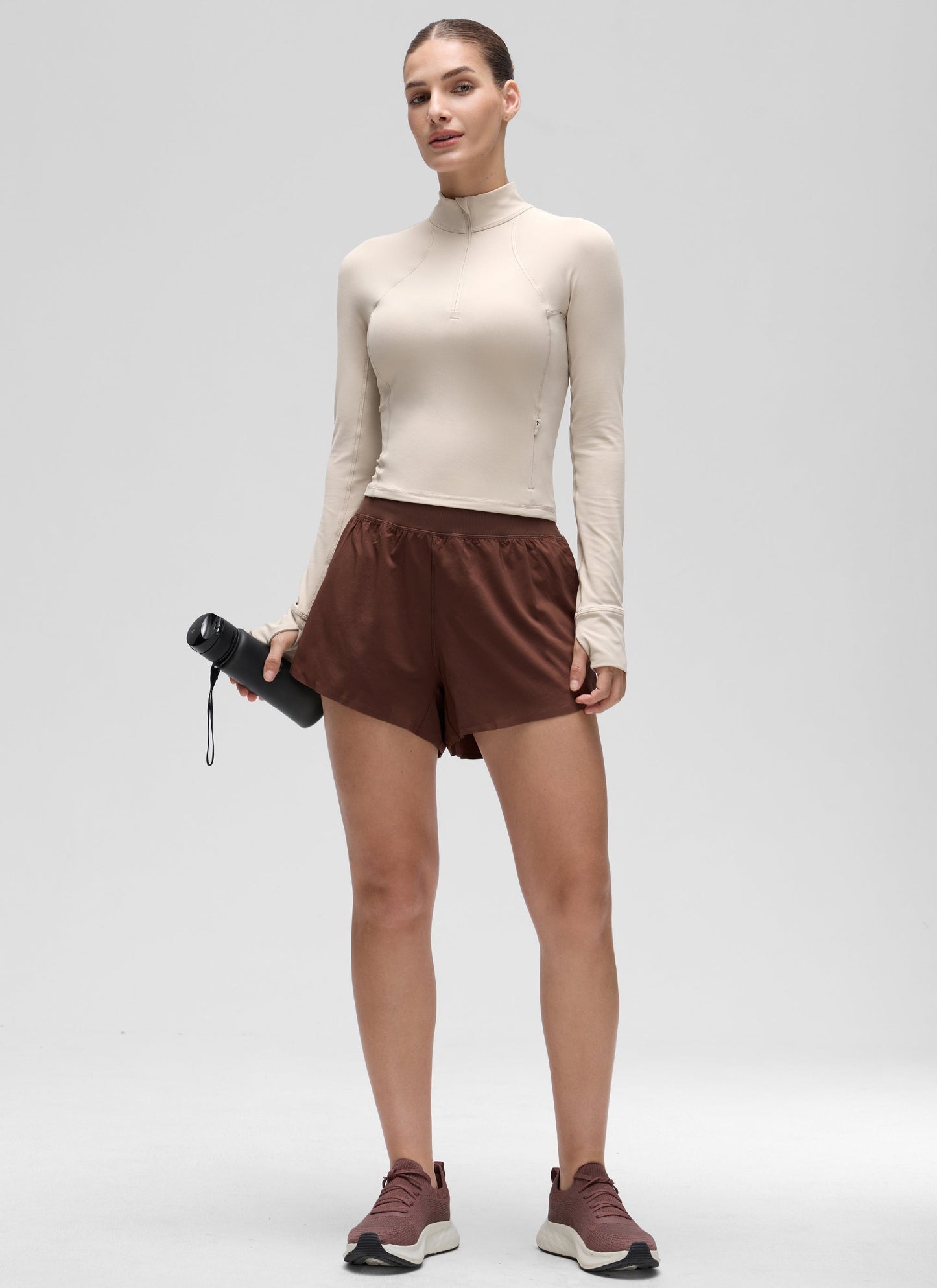 Butterluxe Half Zip Cropped Long Sleeve