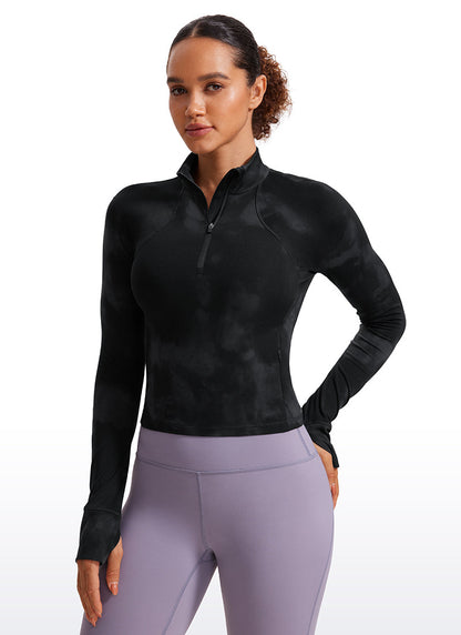 Butterluxe Half Zip Cropped Long Sleeve