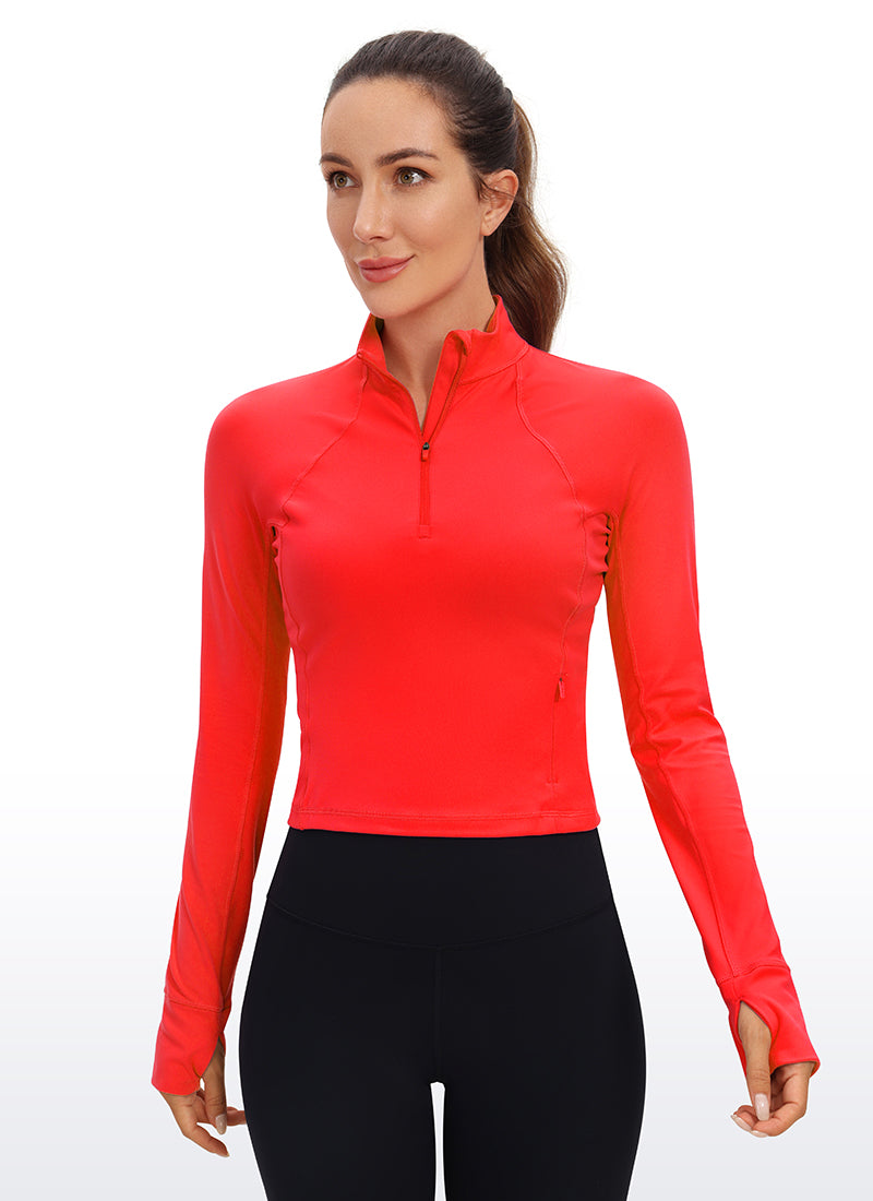 Butterluxe Half Zip Cropped Long Sleeve