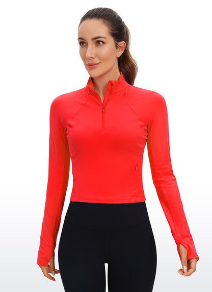 Butterluxe Half Zip Cropped Long Sleeve