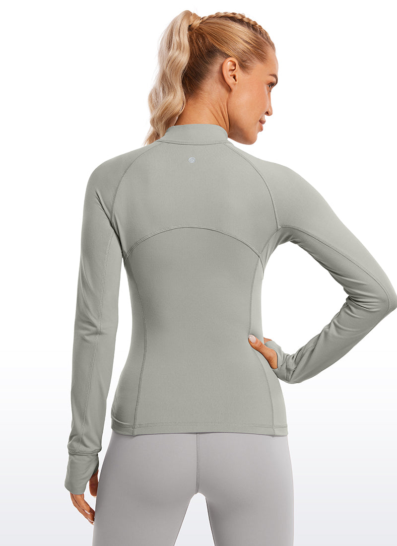 Brushed Thumbhole Half Zip Long Sleeve
