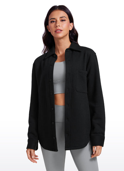 Fleece Lined Oversized Button Down Jacket