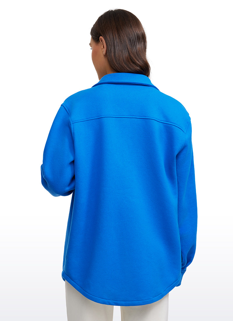 Fleece Lined Oversized Button Down Jacket