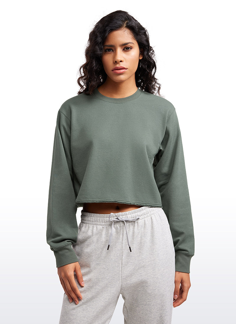 Amenity Double Raw Hem Sweatshirt