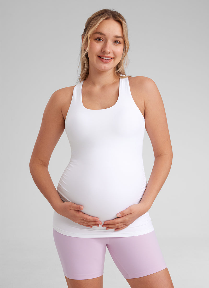 Butterluxe Maternity Built in Bra Ruched Tank