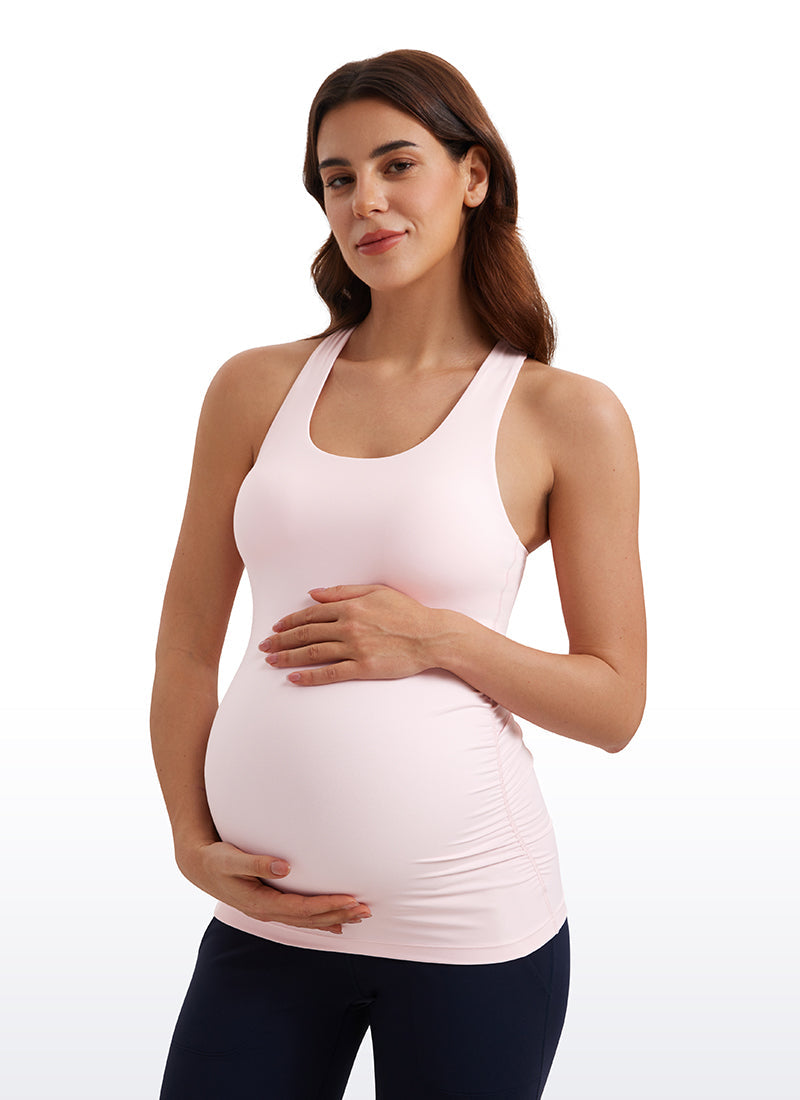 Butterluxe Maternity Built in Bra Ruched Tank
