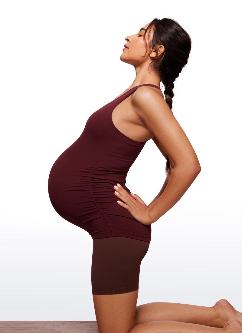 Butterluxe Maternity Built in Bra Ruched Tank