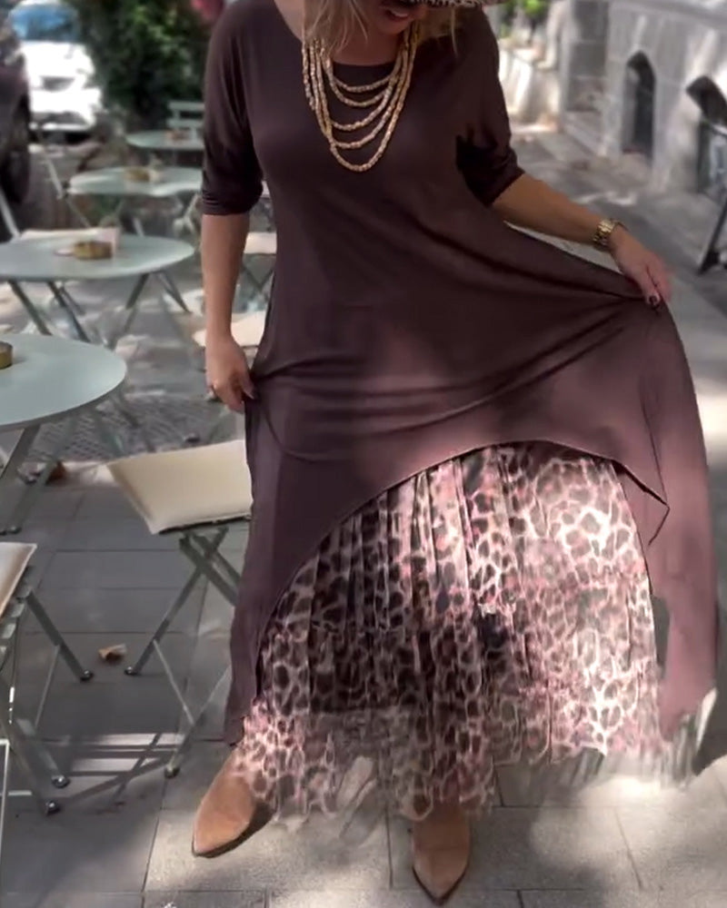 Casual All-Match Leopard Print Skirt